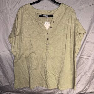 BloomChic Olive Button-Detail Blouse